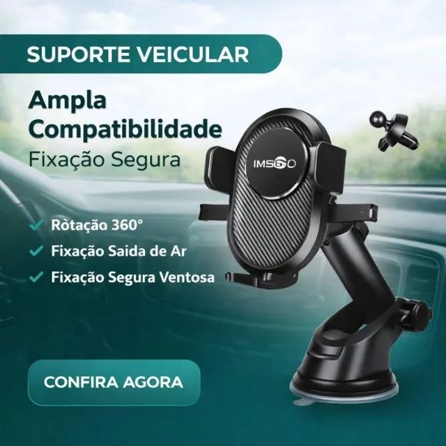 Suporte Veicular IMS-343 com Ampla Compatibilidade e Fixação Segura para Celular
