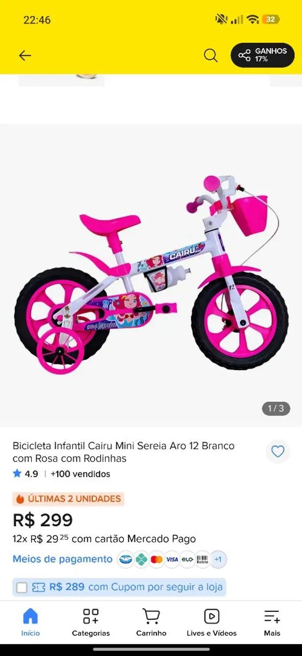 Bicicleta infantil Cairu  - Foto 3