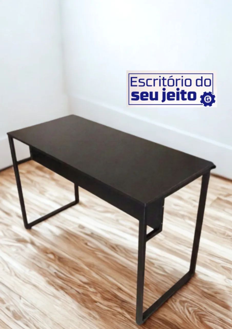 Escrivaninha Industrial com Gaveta 1,1M Mesa Refoçada Multiuso para Estudo Computado Gamer - Foto 4