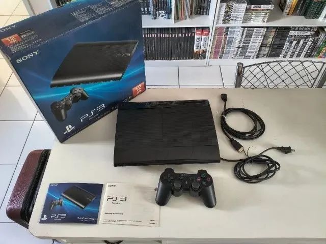 PS3 Super Slim 12 Gb na caixa