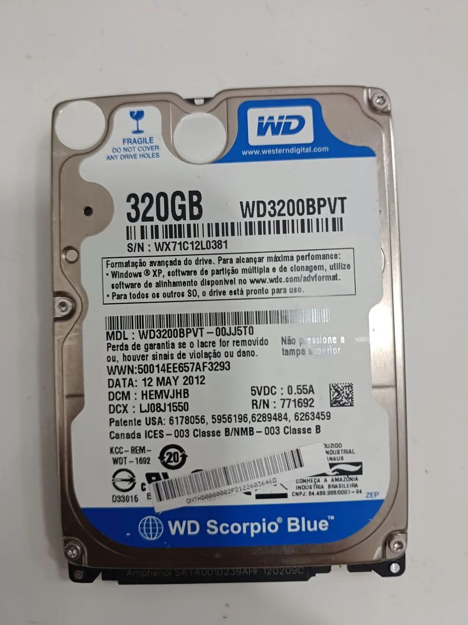 Hd wd 320GB notebook 
