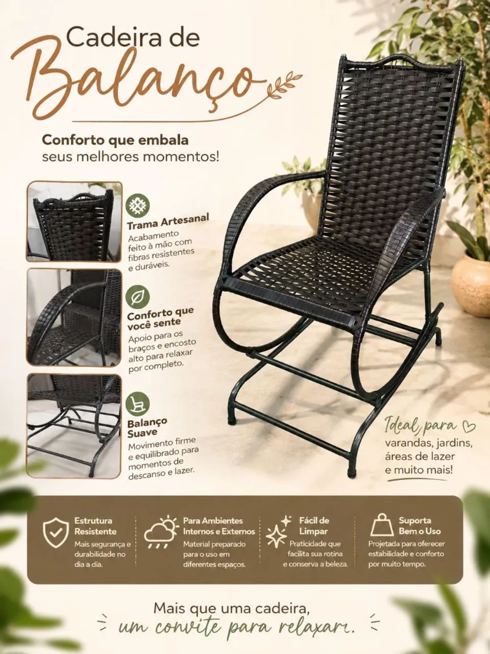 Cadeira de balanço 4 molas . Promoção!!!