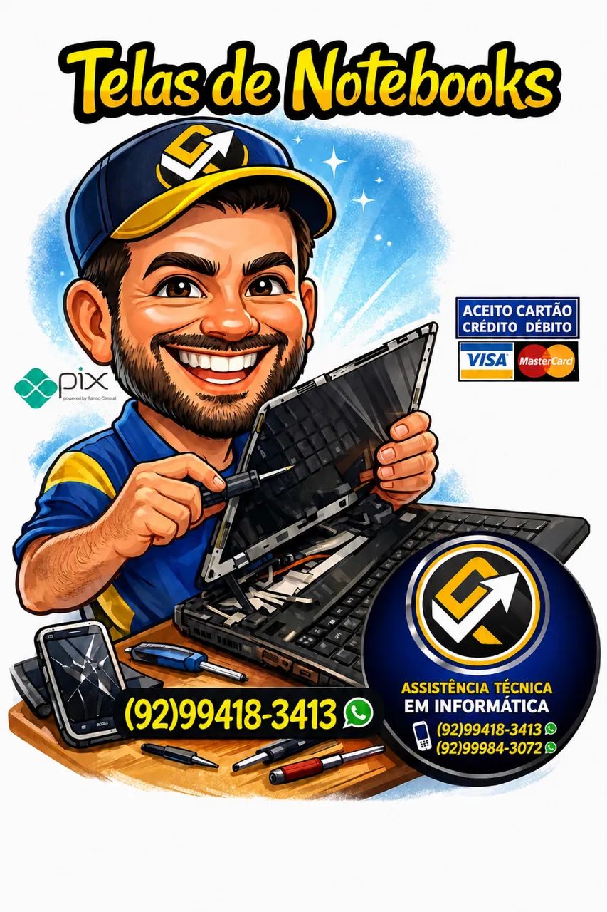Montagem e Troca da Tela Display do seu Notebook consulte-Nos