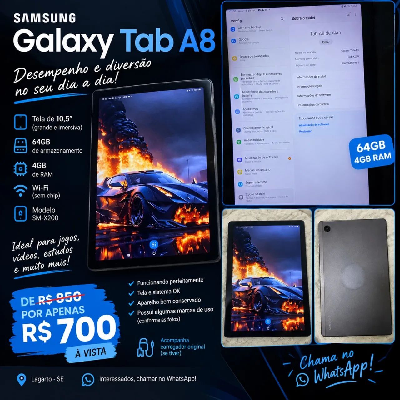 Tablet Samsung Galaxy Tab A8. 