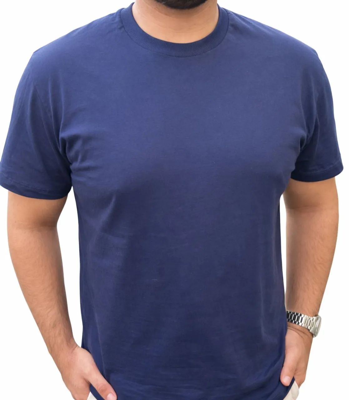 CAMISETA BASICA LISA PRETA 100% ALGODAO - Foto 2