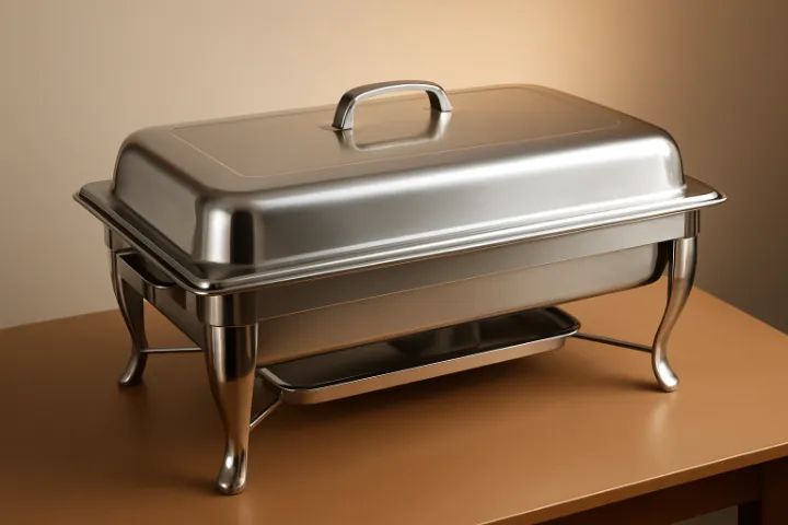 Locação Réchauds de 5 Litros Redondo Inox e Retangular de 9 Litros - Foto 2
