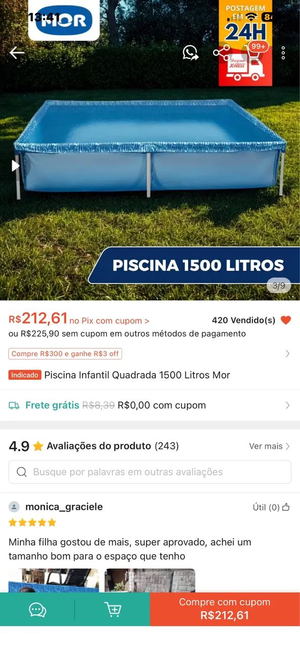 Piscina de plástico 