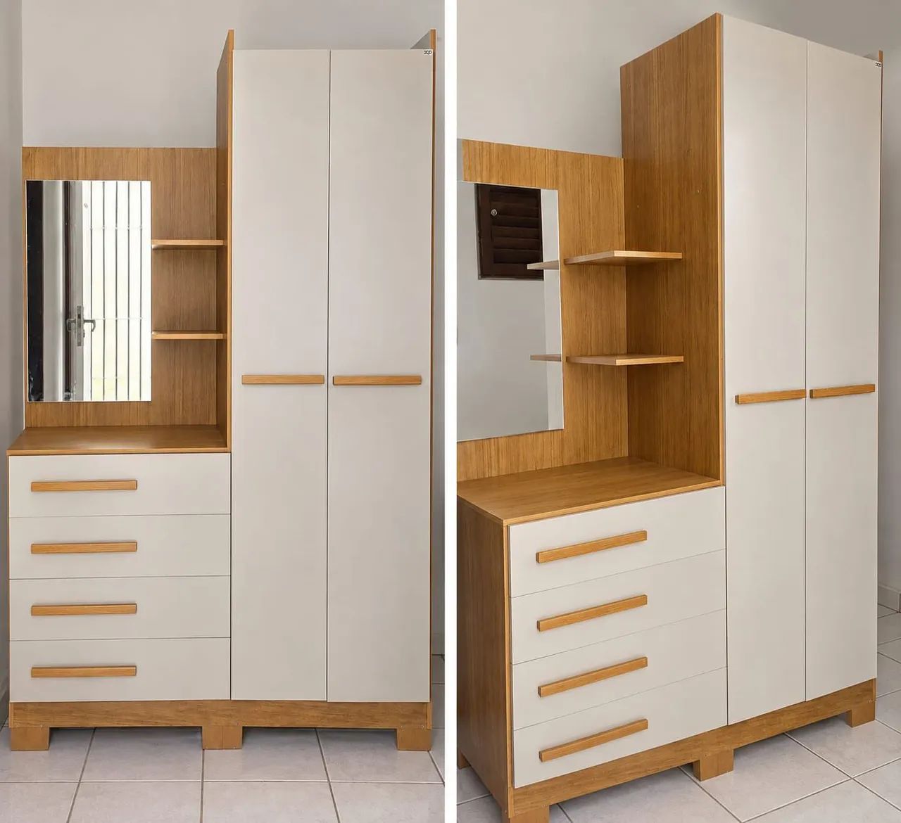 Guarda roupa novo com cômoda acoplada e espelho 