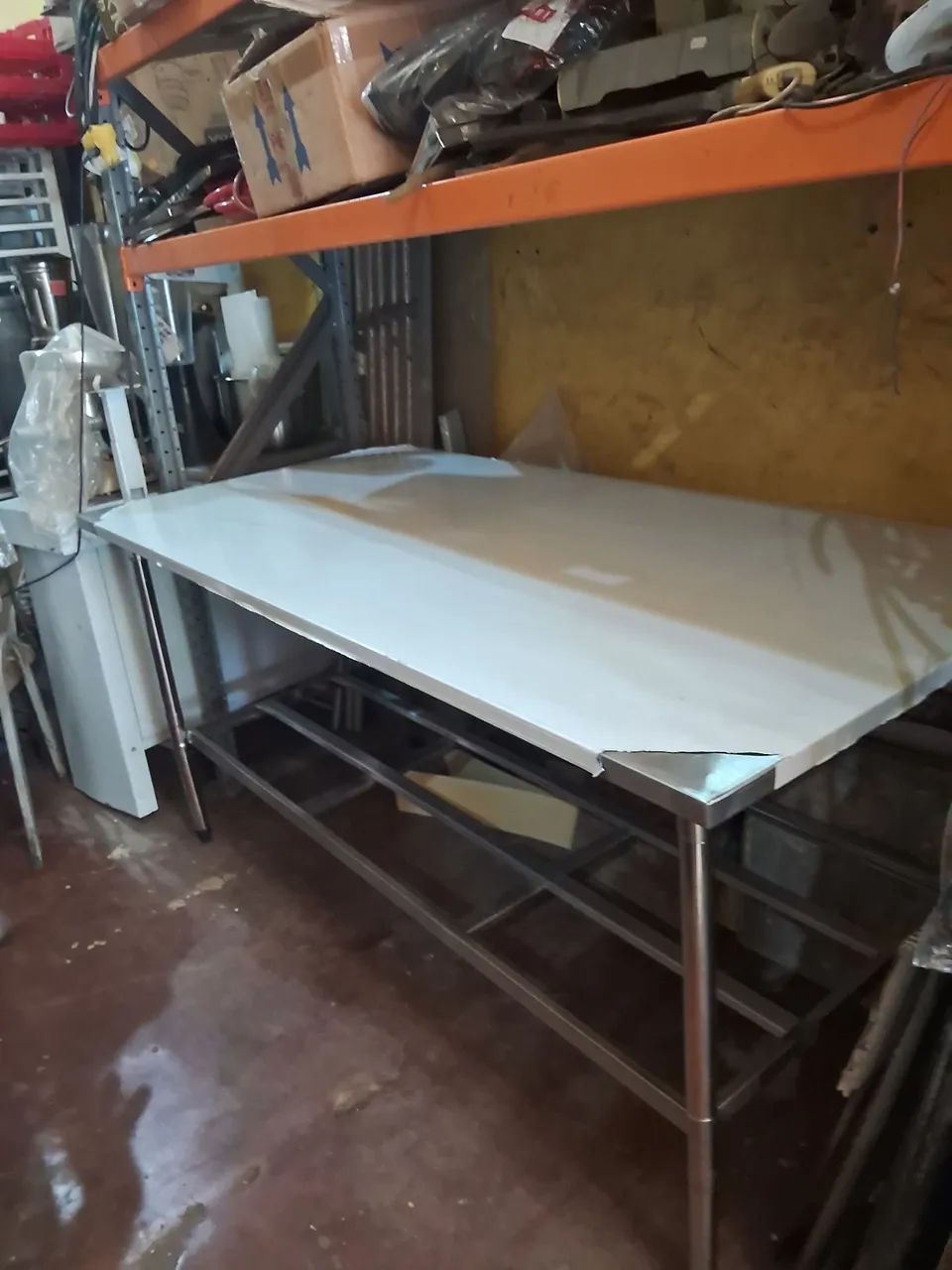 Mesa inox 430 de 1.90x90cm com grade  - Foto 3