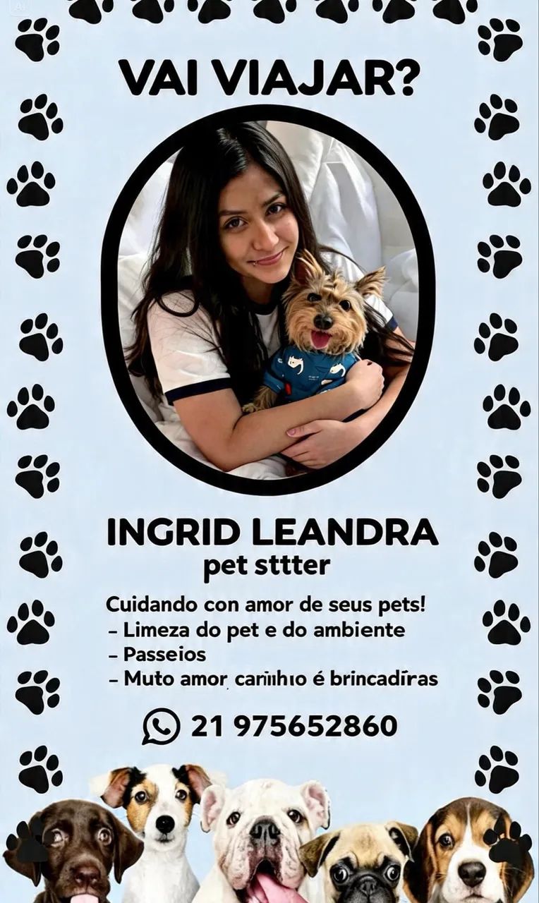 Cuidadora de pets domésticos e exóticos 