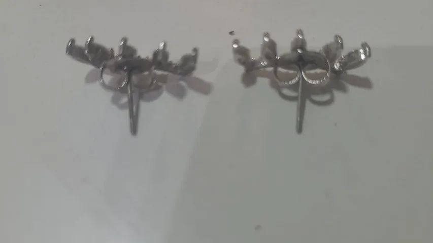 brincos no estilo ear cuff com design de coroa, prata 925 - Foto 3