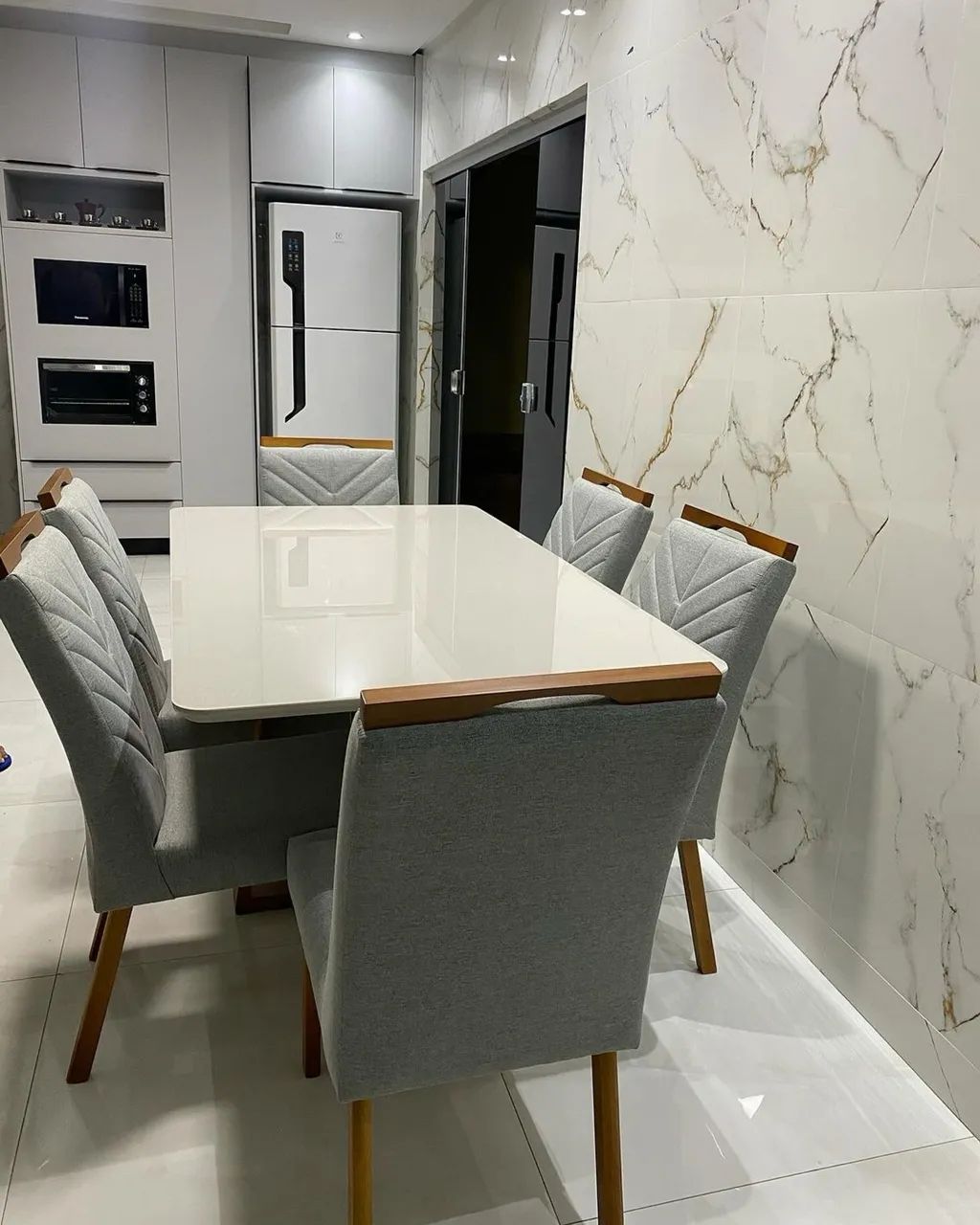 Mesa de Jantar 160x80 Com 6 Cadeiras 100% Madeira - Foto 3
