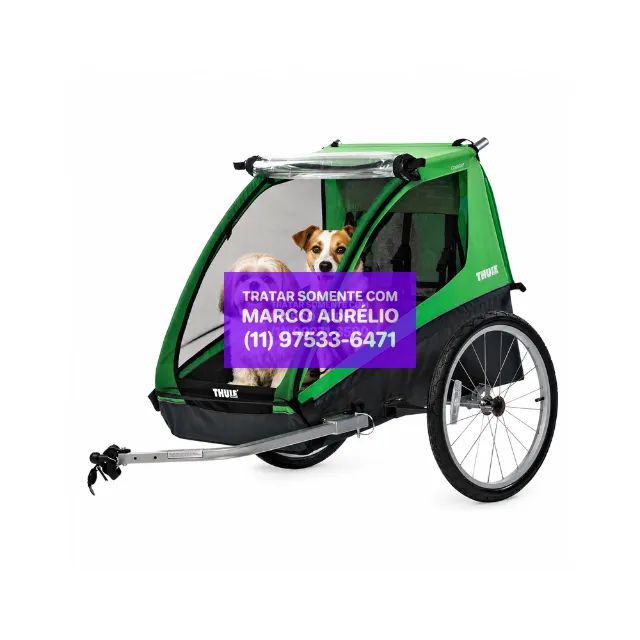 Carrinho Trailer Thule Verde Criança Cães - R$ 2.000
