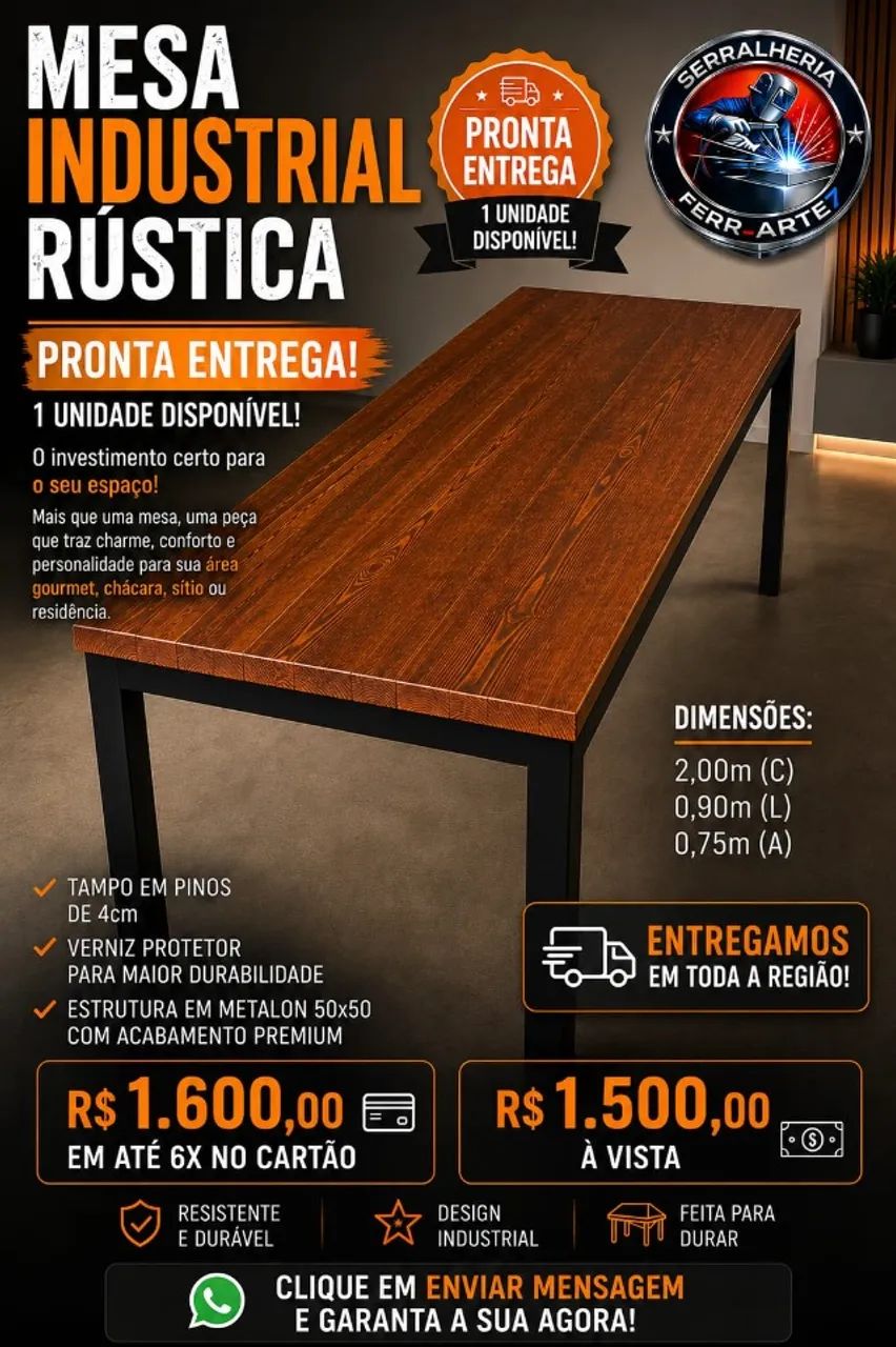 Mesa estilo industrial 