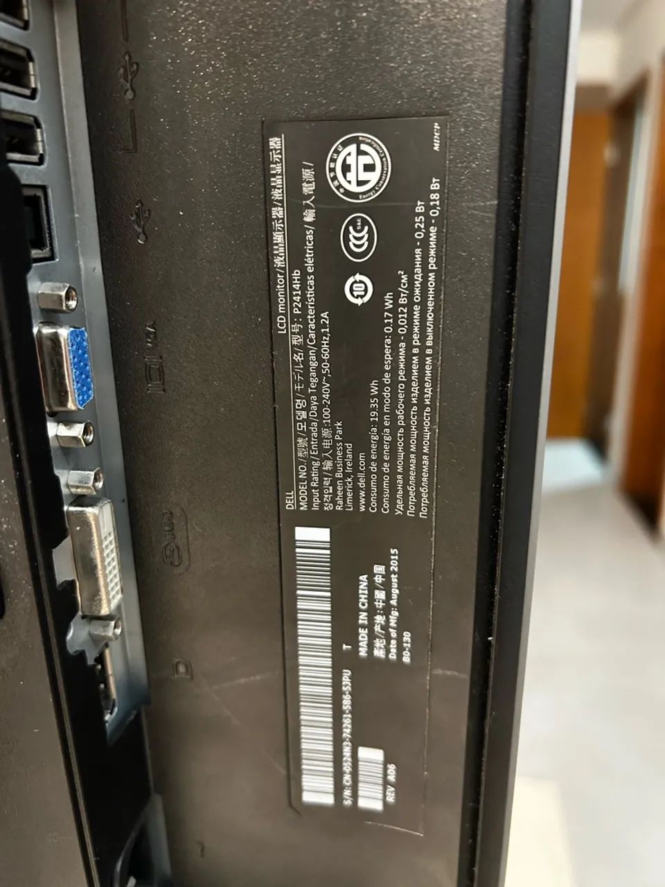 Monitor Dell P2414Hb - Com base Retrátil- Em ótimo estado - Foto 4