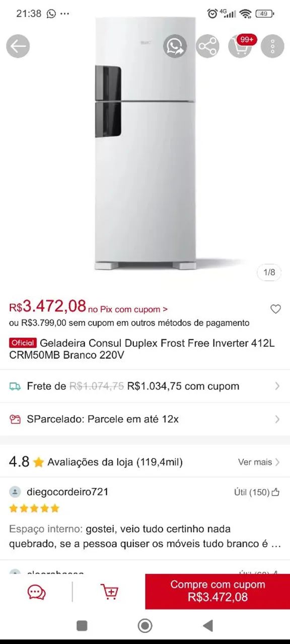 Geladeira nova 