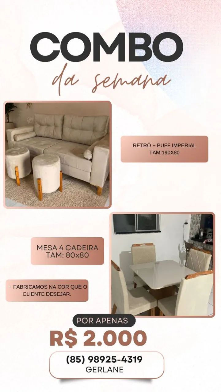 MESA + SOFÁ APARTIR R$ 1.500 - Foto 2