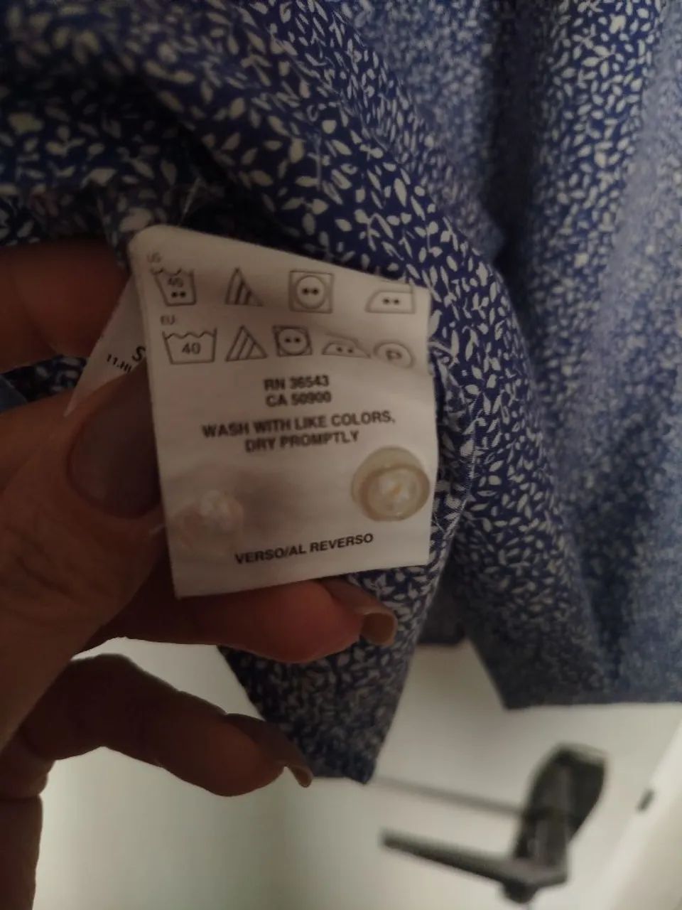Camisa social Tommy azul e branco M  - Foto 5