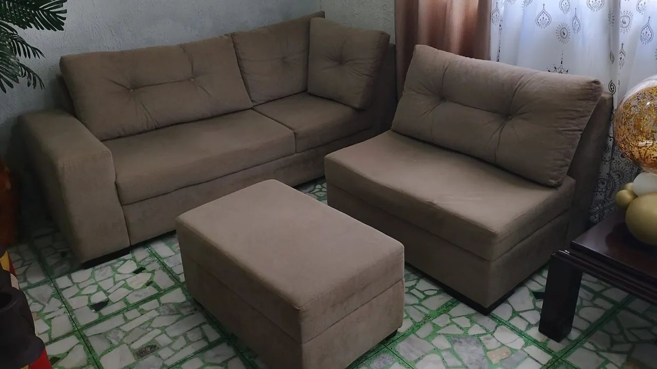 Vende-se jogo de sofá em L com 3 centros - Foto 2