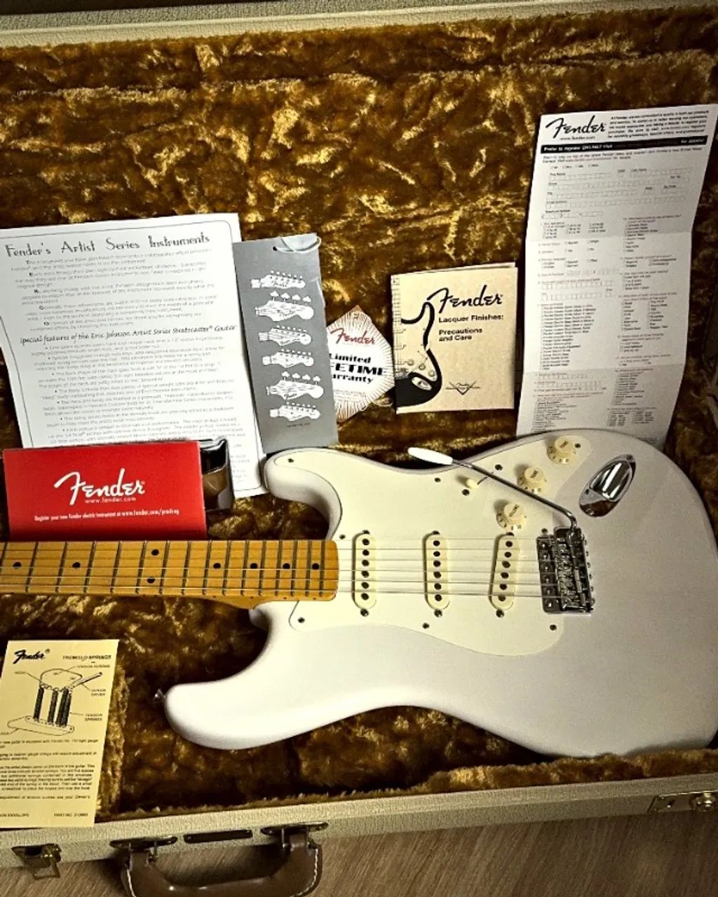 ギター Fender USA Eric Jhonson stratcaster MOD Fender USA Eric Johnson Stratocaster Maple White Blonde