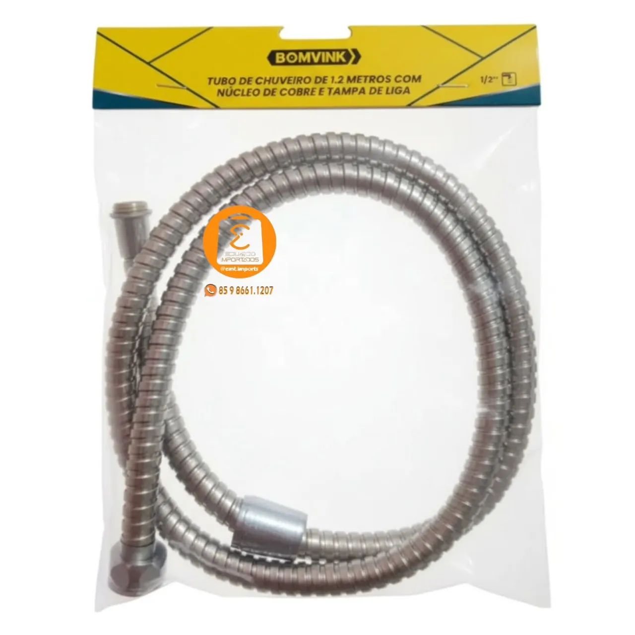 Mangueira Flexível de Aço Inox para Ducha Higiênica 1,2m BOM-2205