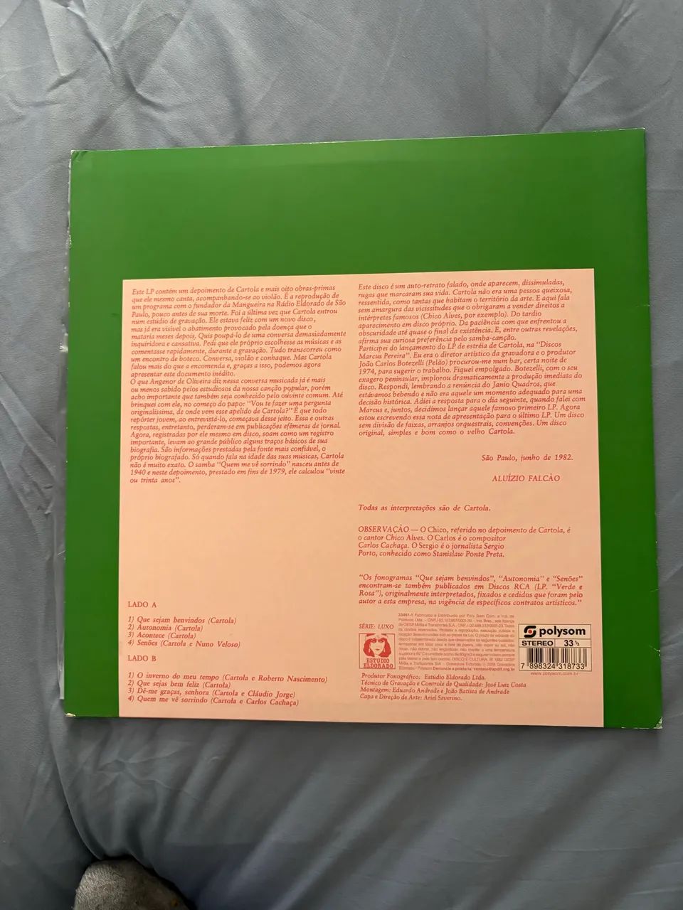 LP Cartola Documento Inédito 1982 - Foto 2