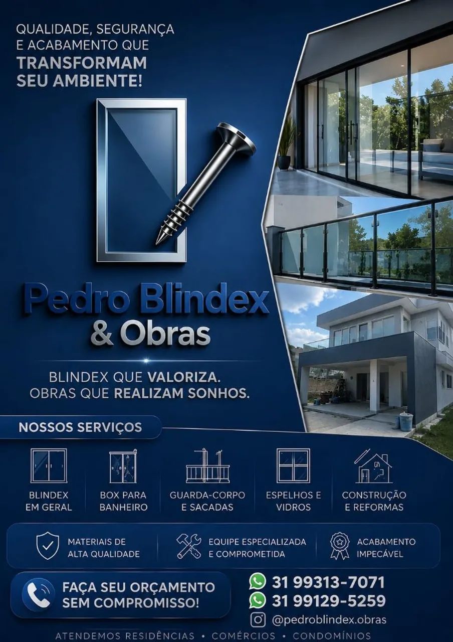 Instalação de Blindex Box Guarda corpo Porta