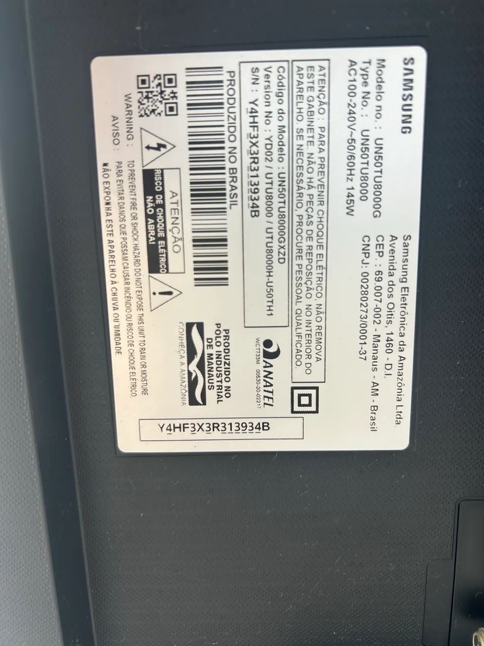 Tv Samsung com display queimado