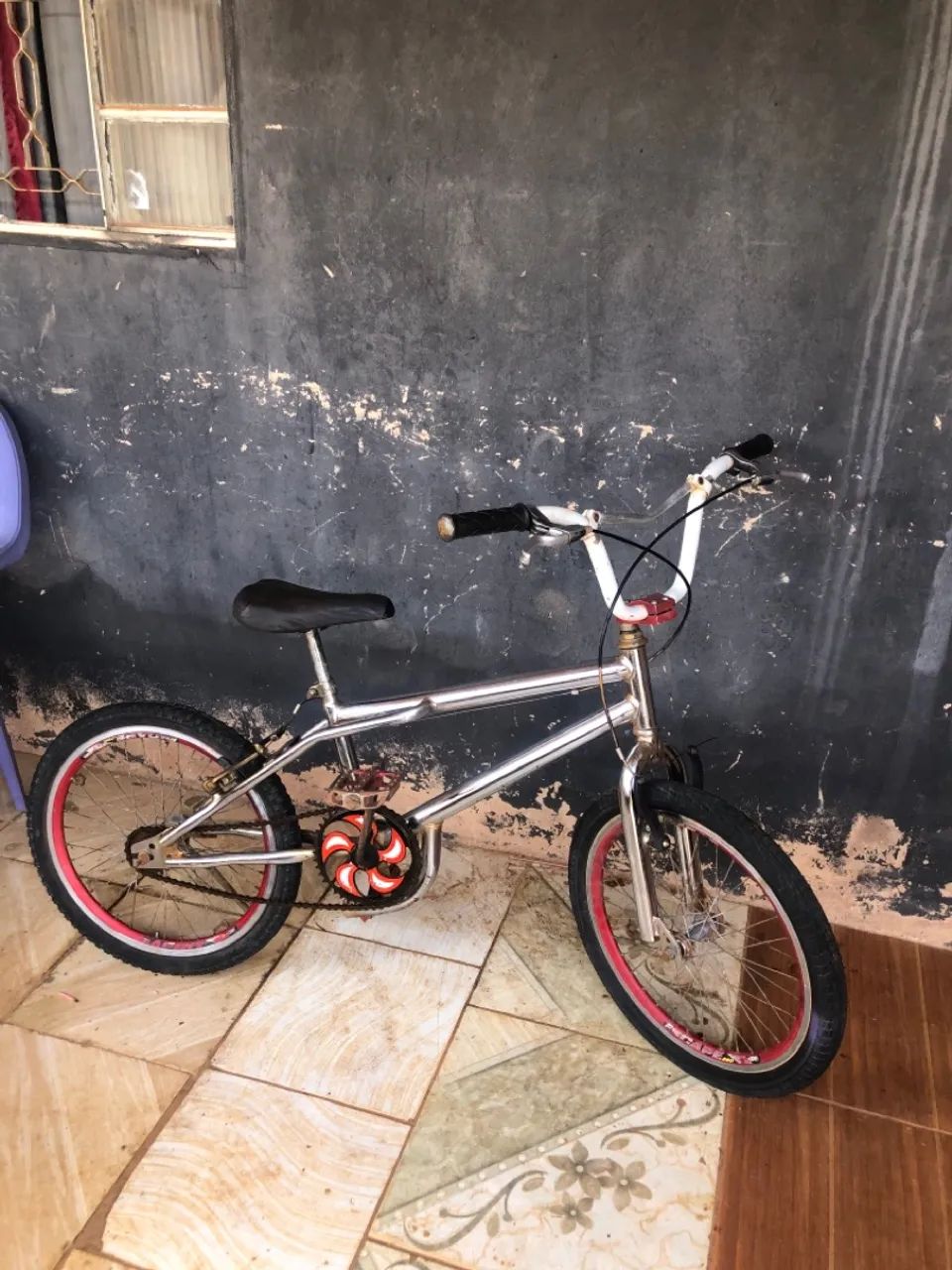 Bicicleta Cross aro 20 cromada 