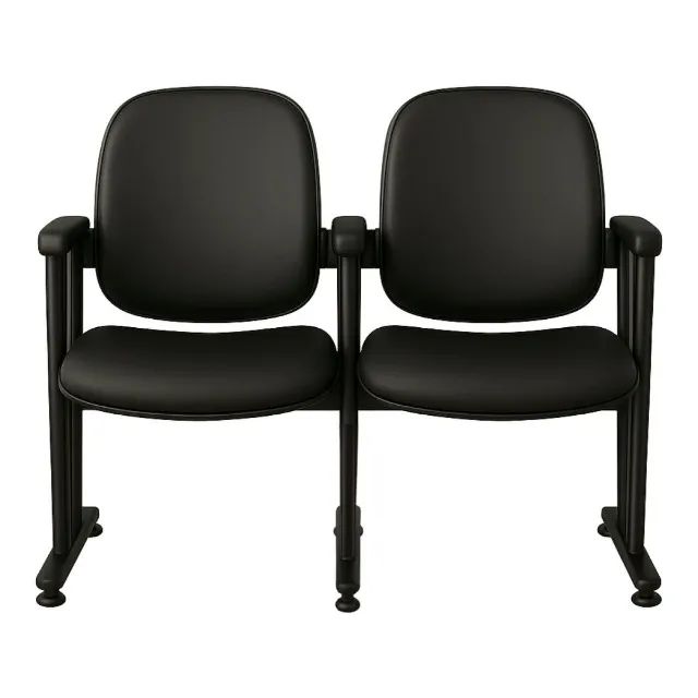 Poltrona Rebatível Para Auditório Corino Preto Design Sofisticado 38102