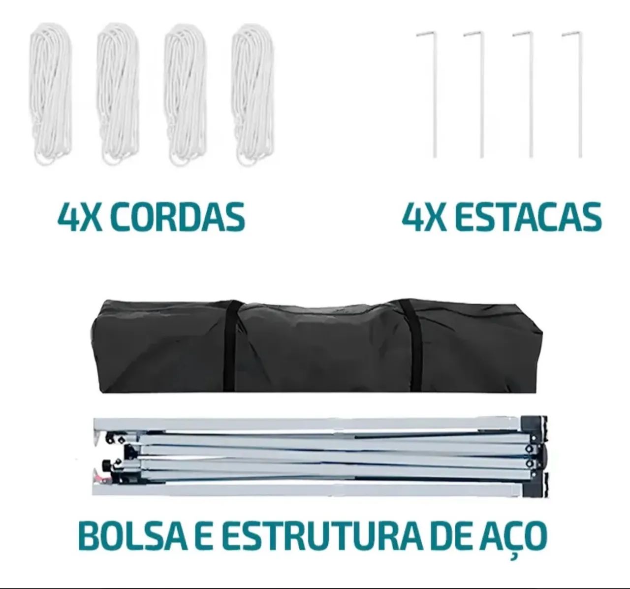 Tenda sanfonada branca 3x3 - Foto 4
