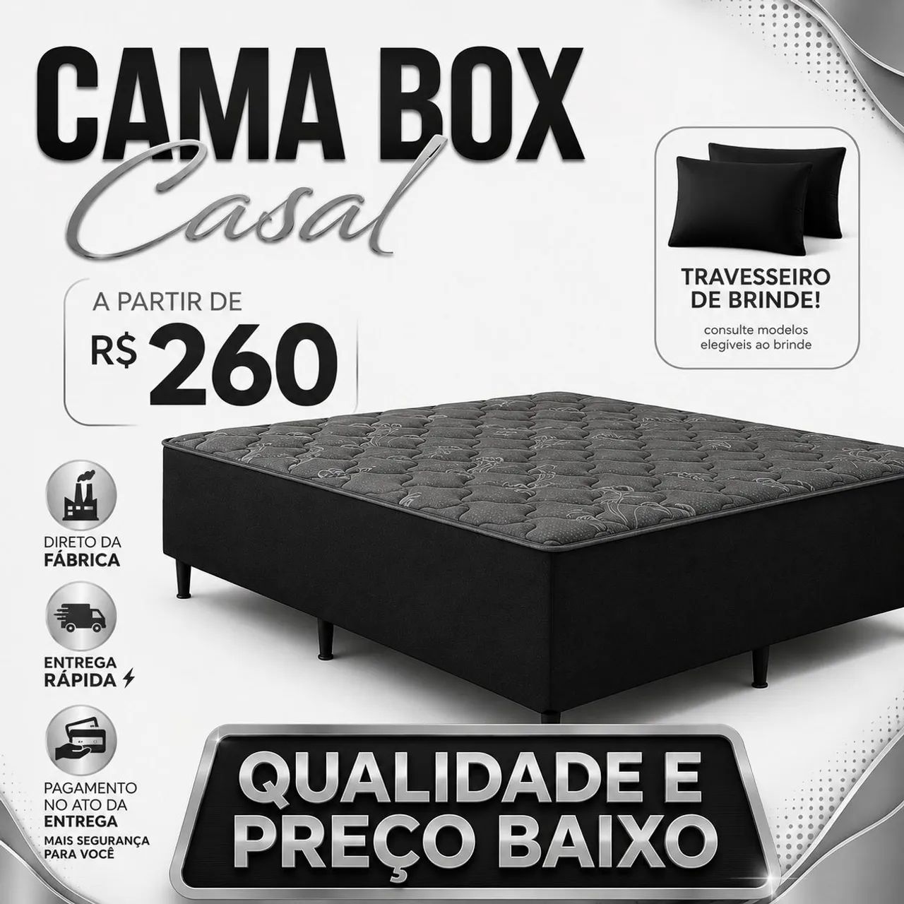 Cama Box Casal | Economia de Verdade 