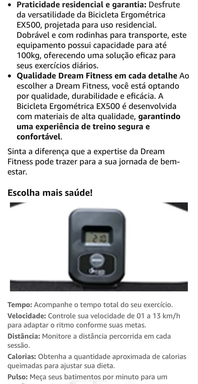 Bicicleta Ergométrica EX500 da Dream Fitness. - Foto 6
