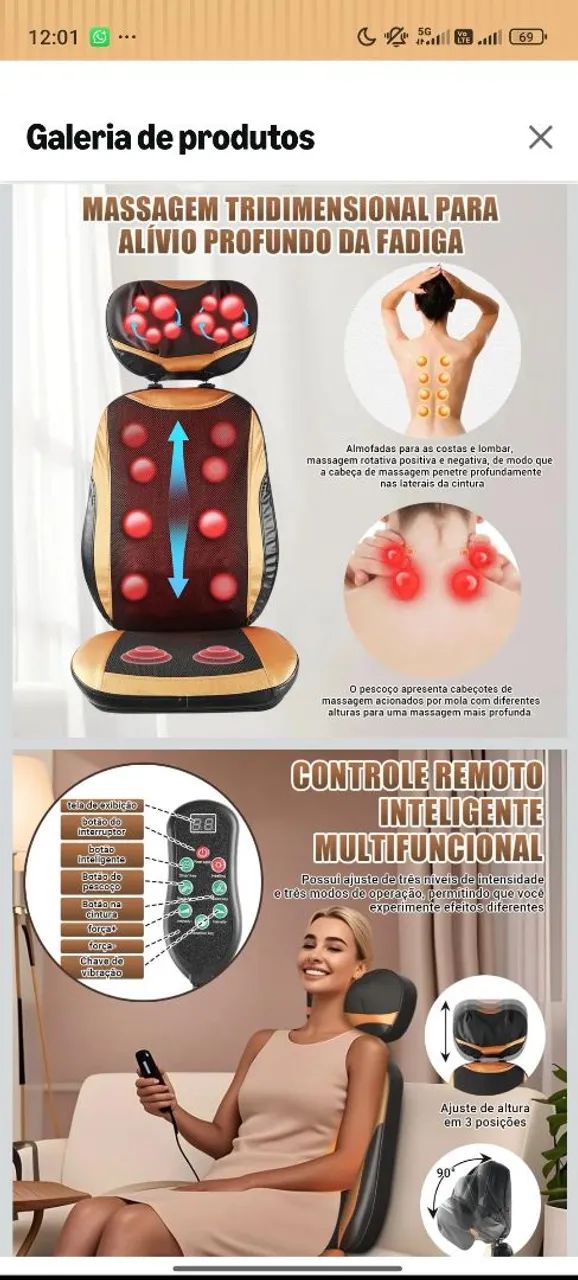 Cadeira de  Massagem  - Foto 3