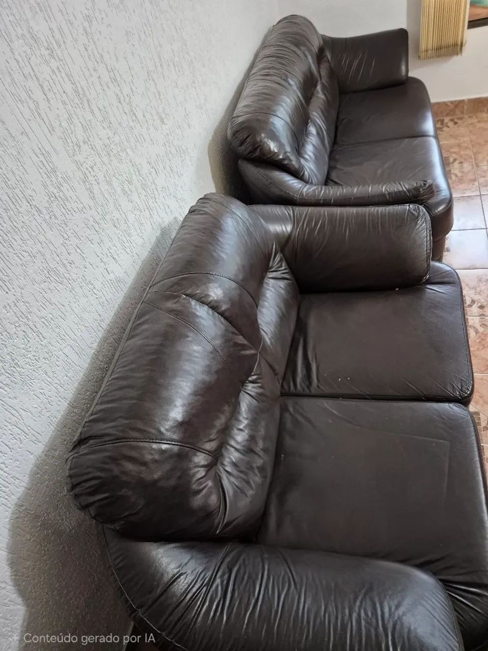 Conjunto Sofá Couro