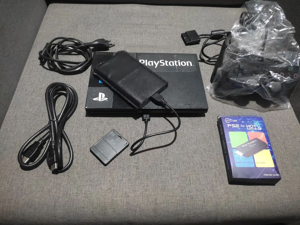 PS2, PlayStation 2, Play 2 HDMI, Cabos e 2 controles.