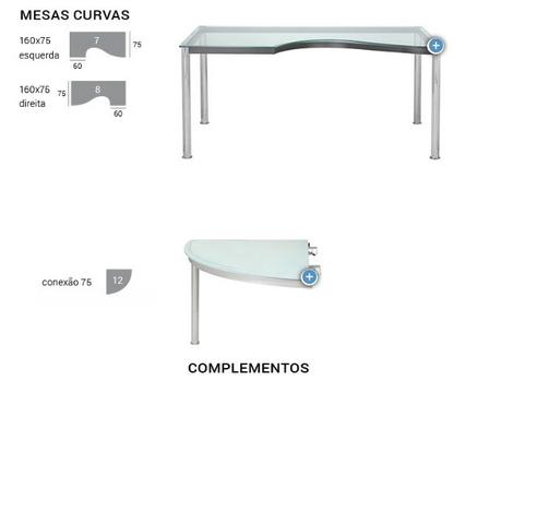 Mesa com tampo de vidro e gaveteiro - Foto 2