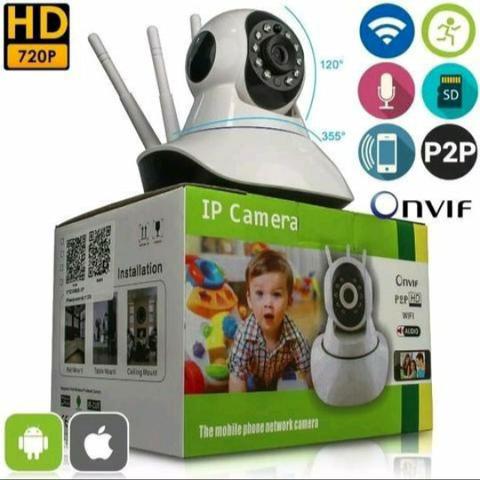 Câmera ip robô 3 antenas via Wi-Fi App próprio e visão noturna yoosee - Foto 4