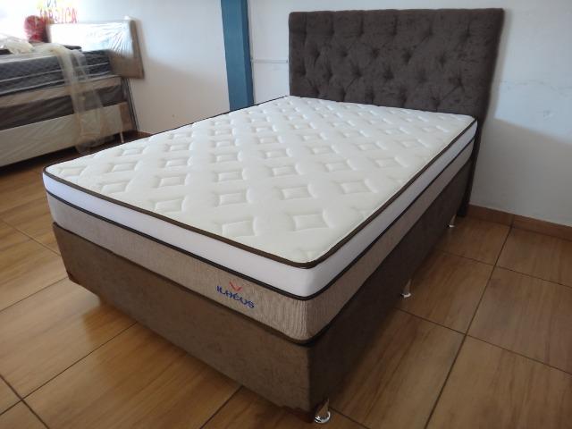 Cama Box Casal Ilhéus Molas Ensacadas com Cabeceira Estofada Super Luxo - Foto 5