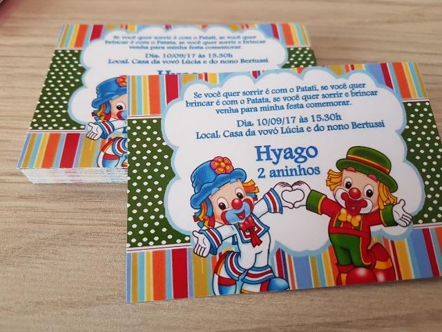 Convites de Aniversários - Com papel Fotográfico - com Verniz UV Total!