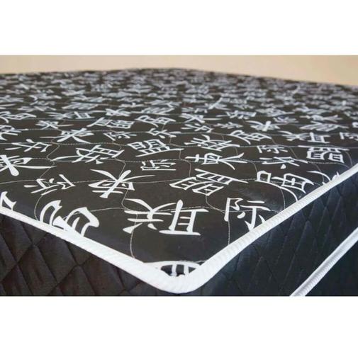 Cama Casal Conjugado Ortopédico - Suede Preto (188x138x52cm) - Foto 5