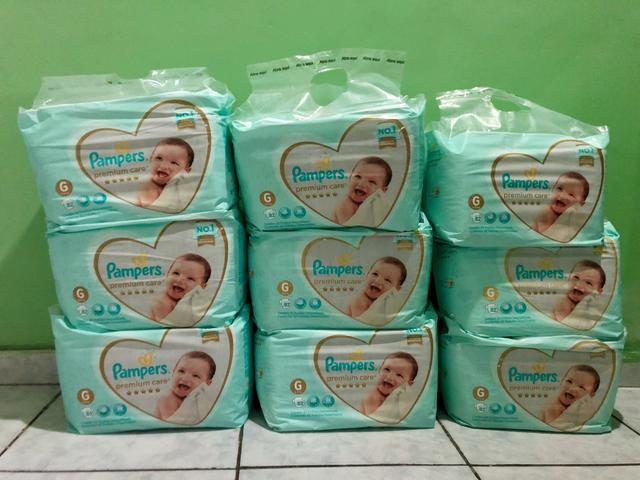 PROMOÇÃO! Fraldas Pampers Premium Care Tamanho G