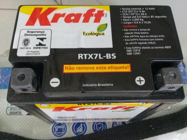 Bateria moto Kraft 6ah CB 250/300 Fazer 250 - Foto 2