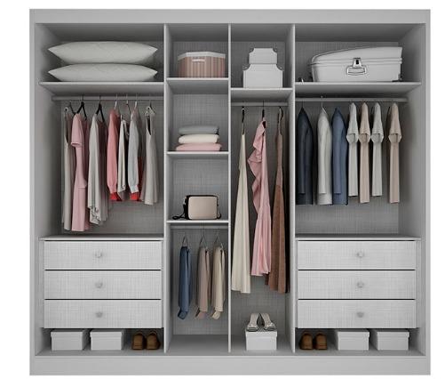 Guarda Roupa 100% MDF 3 portas espelhos inteiriços