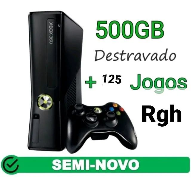 Xbox 360 Desbloqueado  10 Jogos 1 Controle Completo - Desconto no Preço