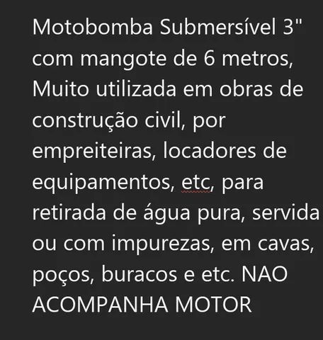 Bomba de mangote submersa 3" (NOVA) - Foto 2