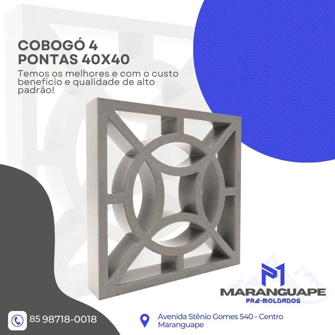 Cobogó 4 Pontas 40x40 -  Maranguape