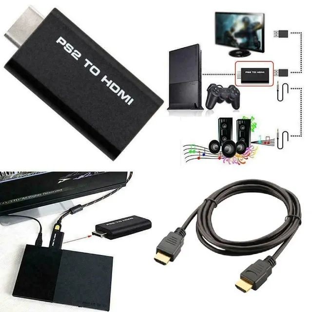 Adaptador Conversor Ps2 Play 2 Para Hdmi Tv Monitor 