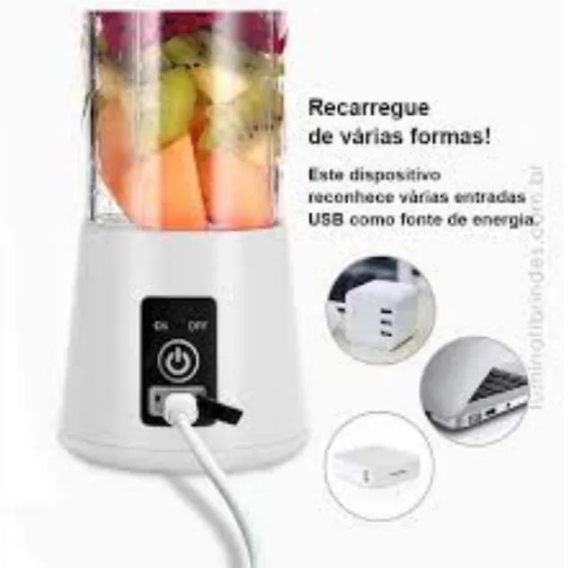Mini Liquidificador Portátil com 6 Lâminas Shake Take Juice Cup Recarregável USB z109  - Foto 6