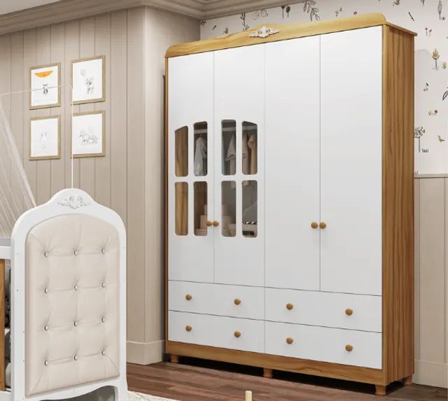 Roupeiro Elo Janelinha, 100% MDF - Peroba
